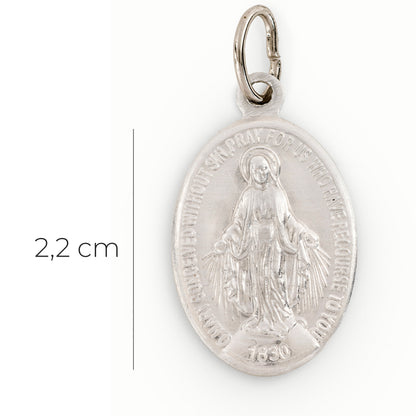 Medaglia Miracolosa in alluminio in lingua inglese. Altezza 2,2 cm