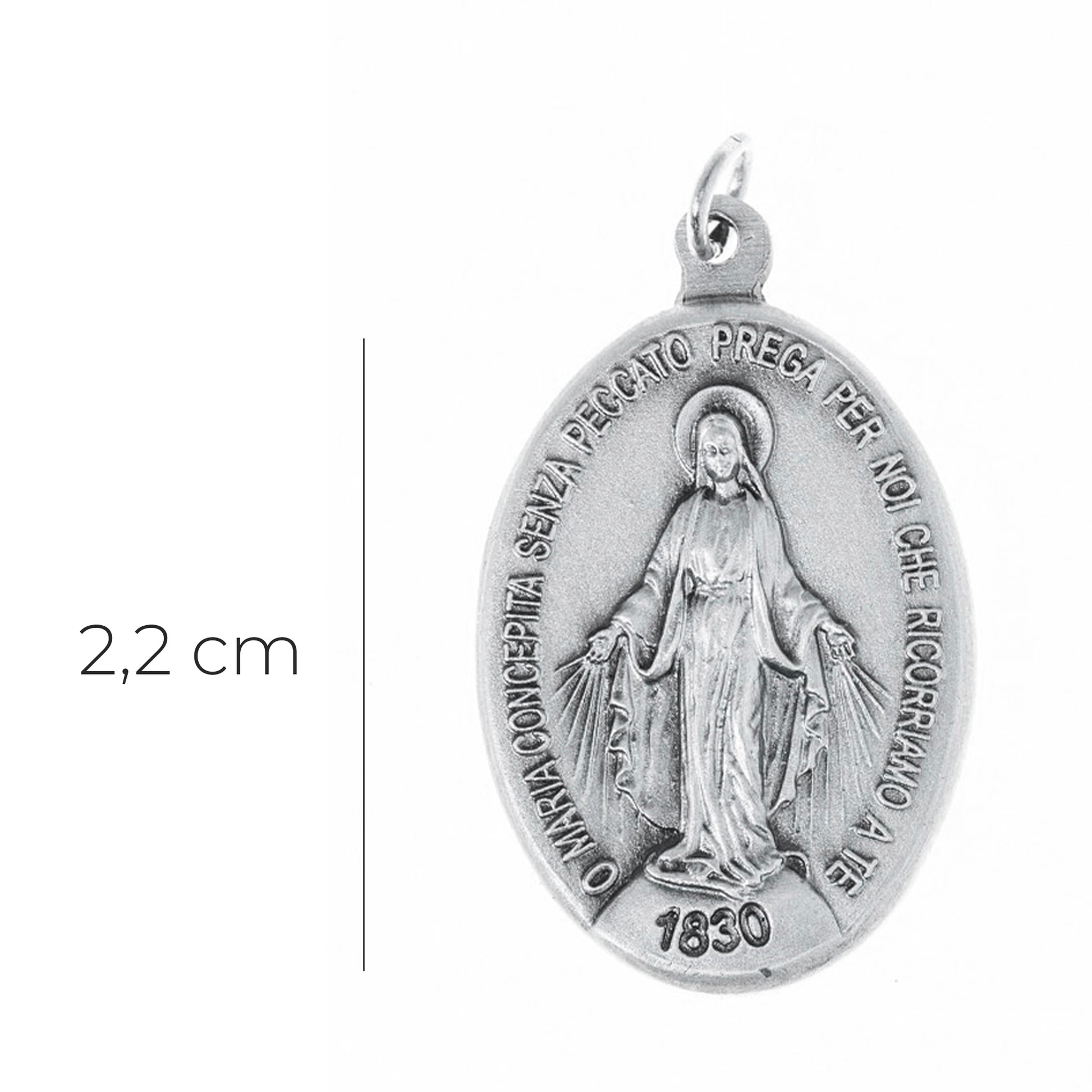 Medaglia Miracolosa in ottone. Altezza 2,2 cm