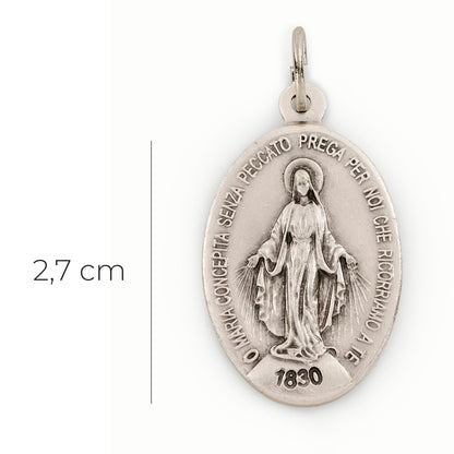 Medaglia Miracolosa in ottone. Altezza 2,7 cm
