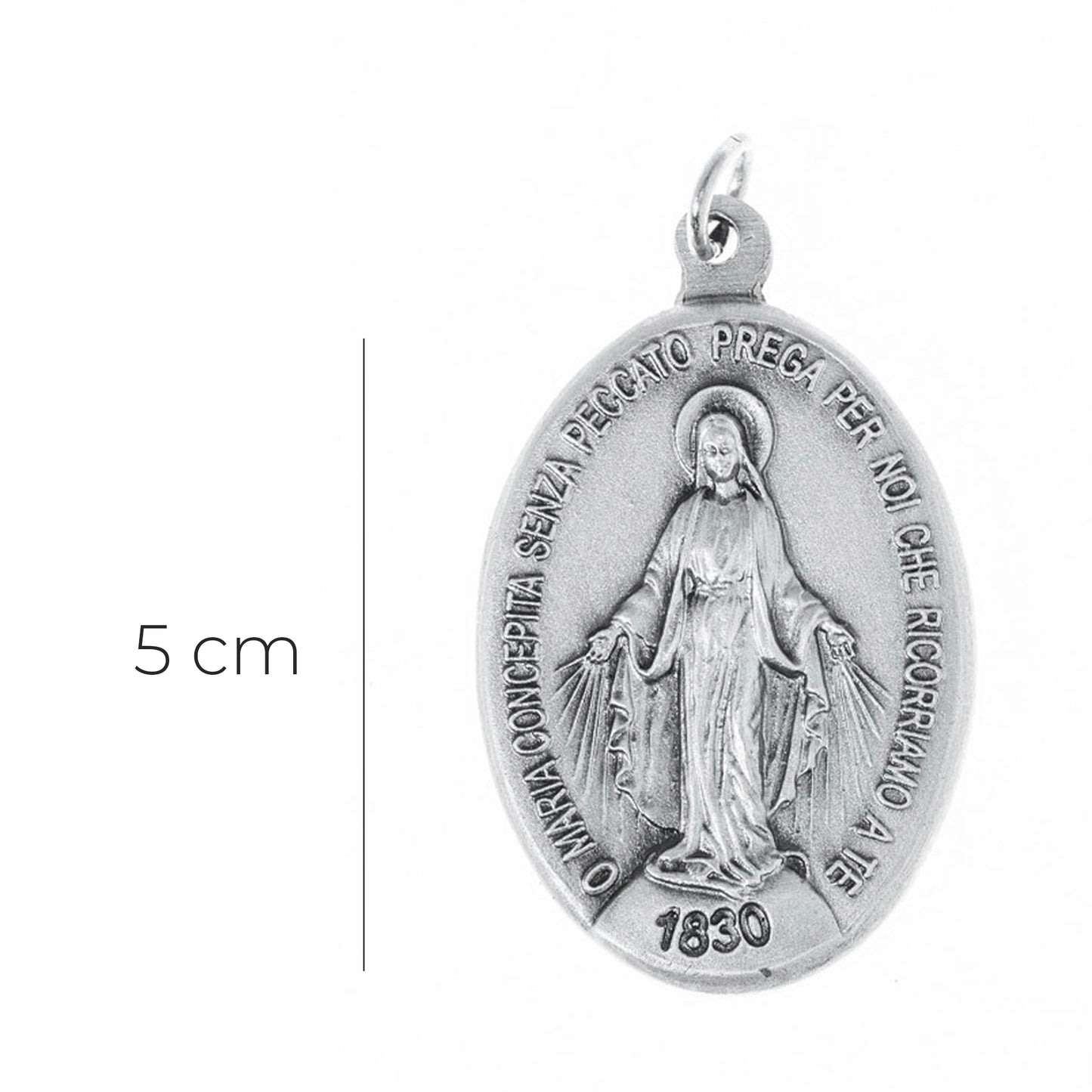 Medaglia Miracolosa in ottone. Altezza 5 cm