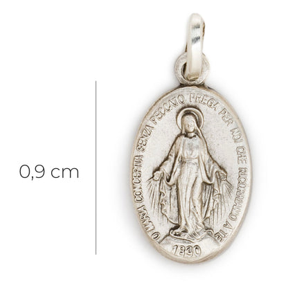 Medaglia Miracolosa in argento 925. Altezza 0,9 cm
