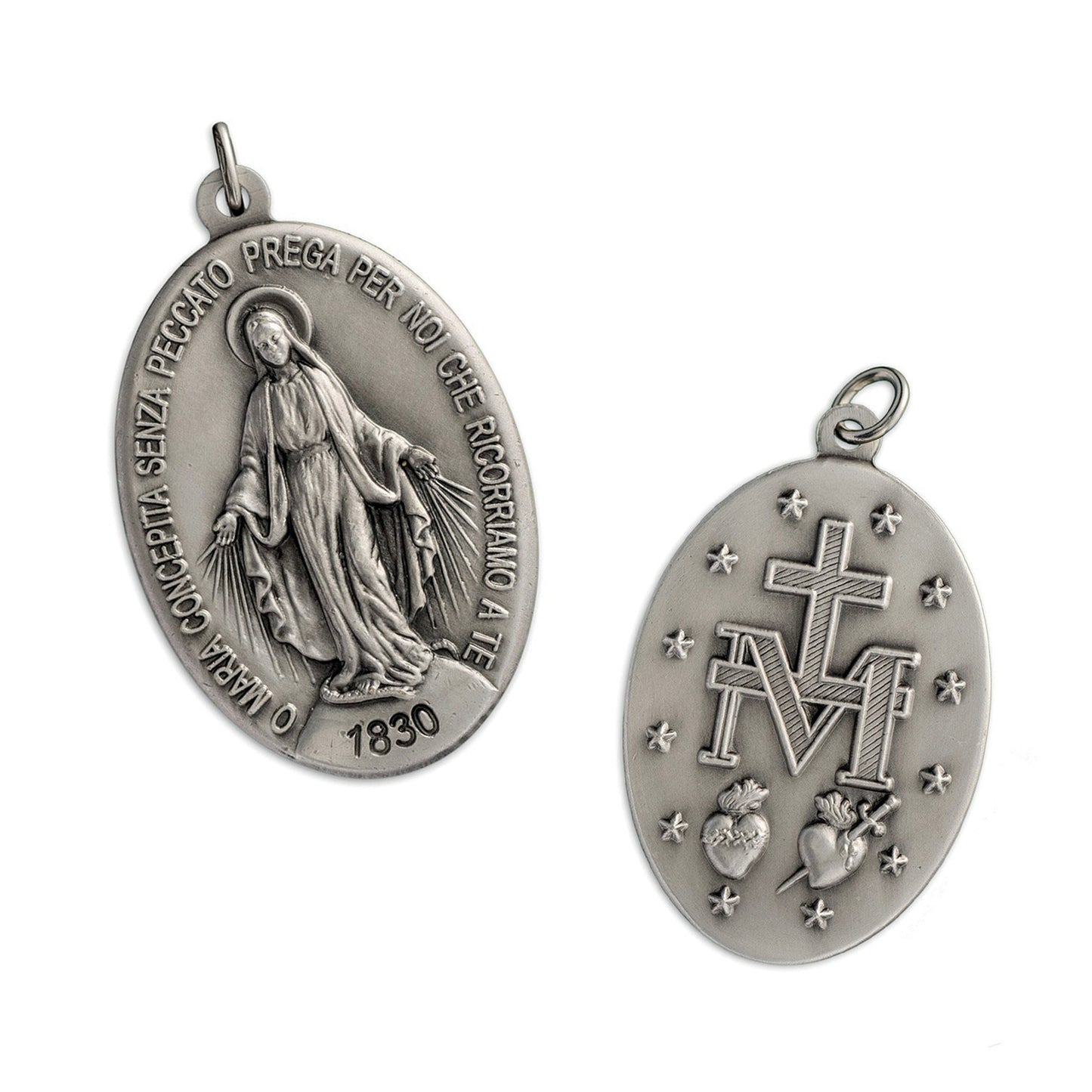Medaglia Miracolosa in argento 925. Altezza 2,2 cm