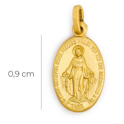 Medaglia Miracolosa in argento 925 bagnata oro. Altezza 0,9 cm