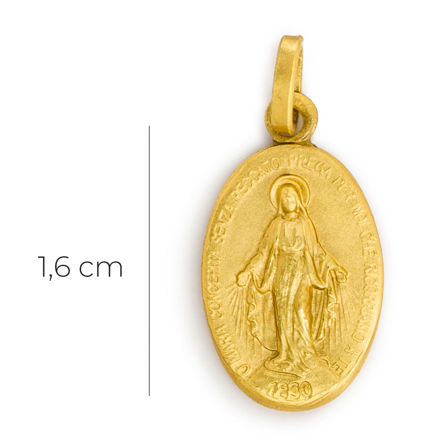 Medaglia Miracolosa in oro 18K. Altezza 1,6 cm
