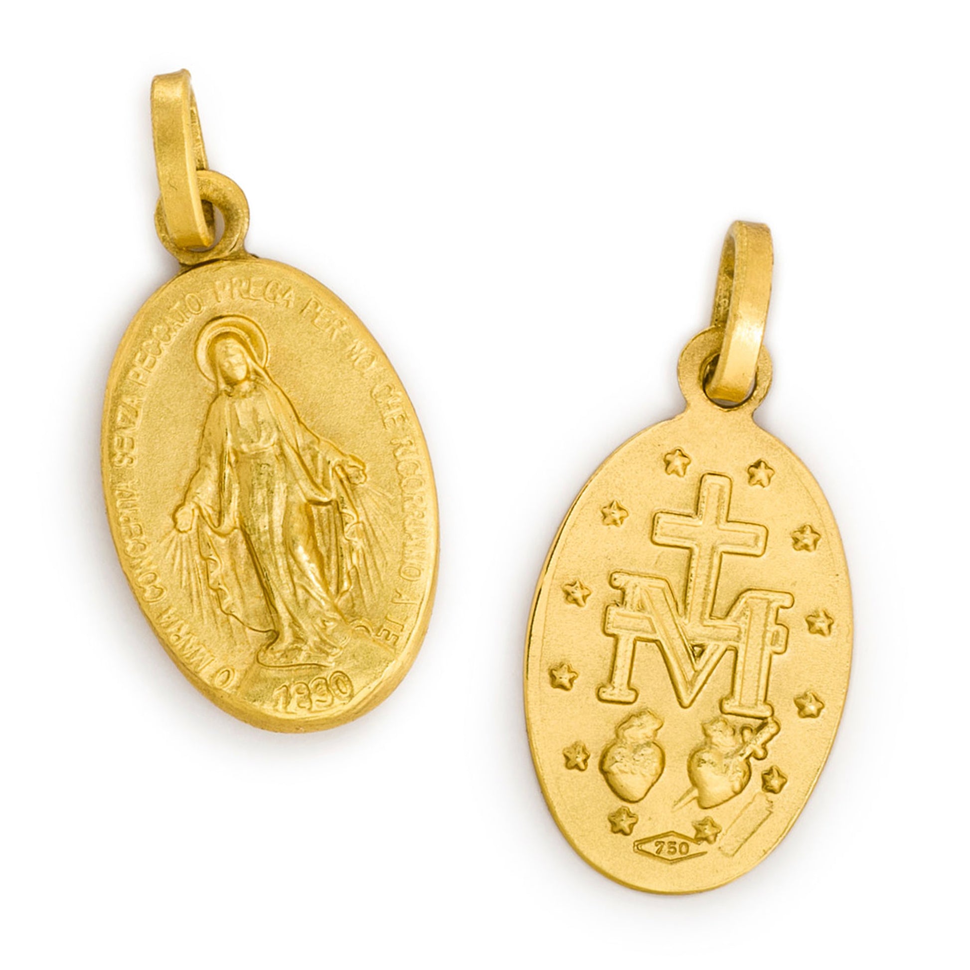 Medaglia Miracolosa in oro 18K. Altezza 2,2 cm