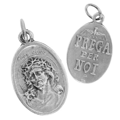 Medaglia Ecce Homo in zama. Altezza 2,2 cm