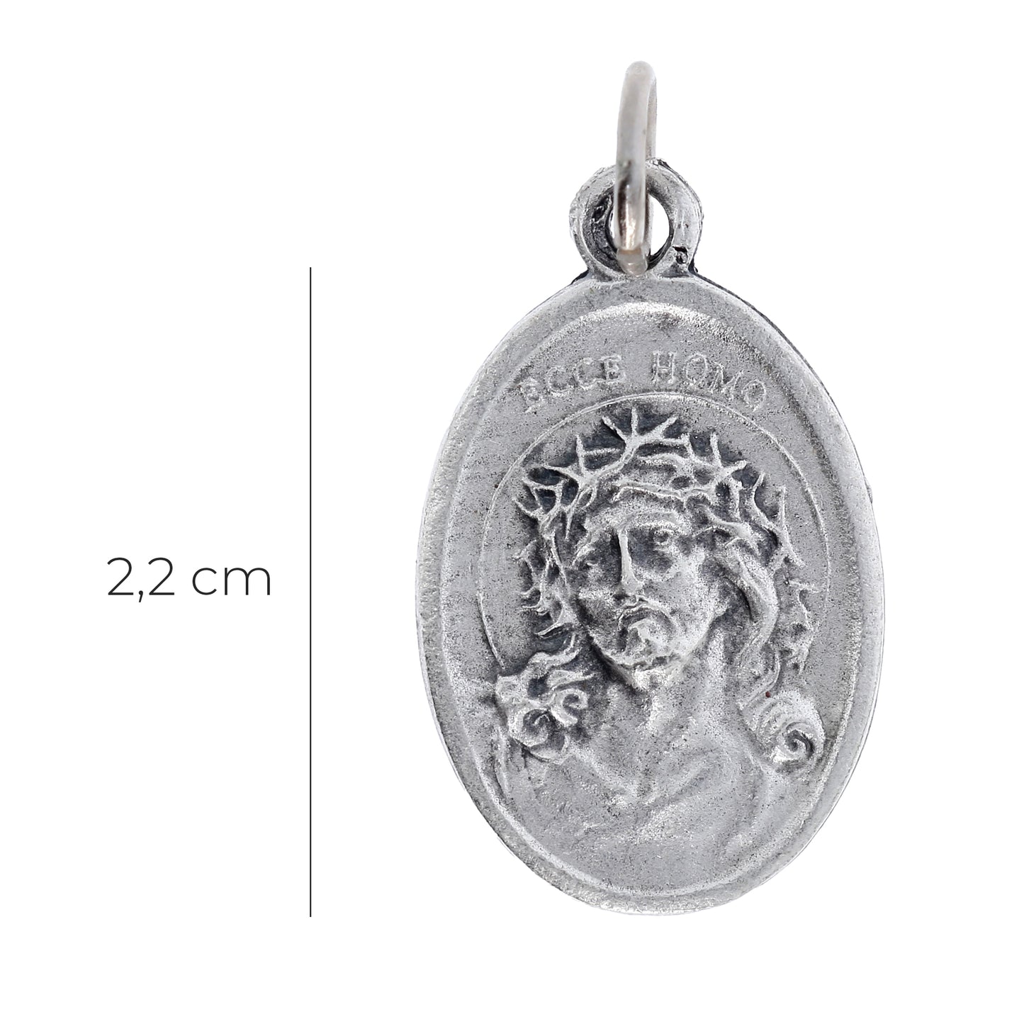 Medaglia Ecce Homo in zama. Altezza 2,2 cm