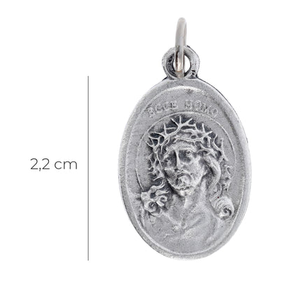 Medaglia Ecce Homo in zama. Altezza 2,2 cm