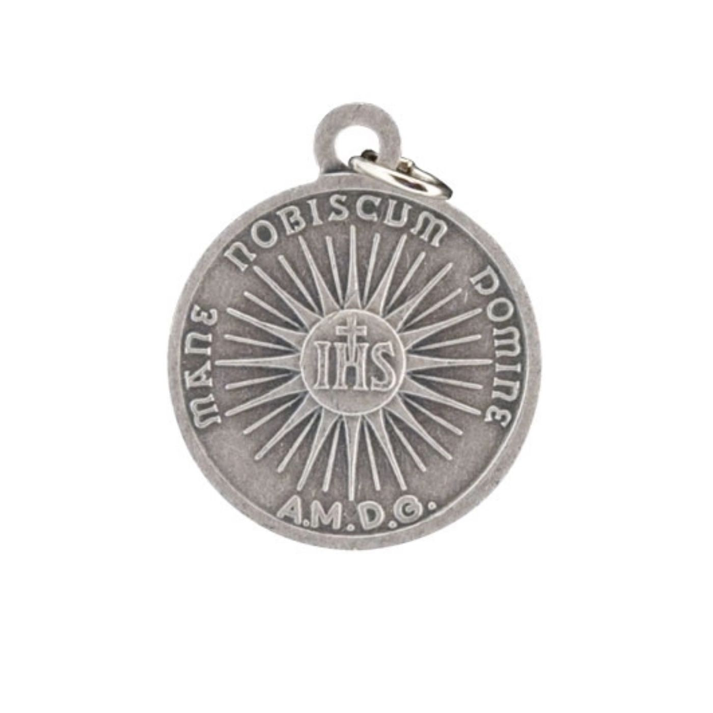 Medaglia Volto santo in ottone argentato. Diametro 1,8 cm