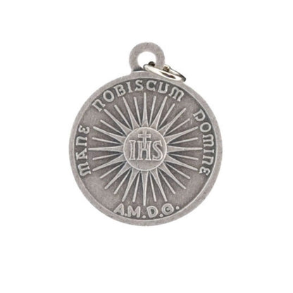 Medaglia Volto santo in ottone argentato. Diametro 1,8 cm