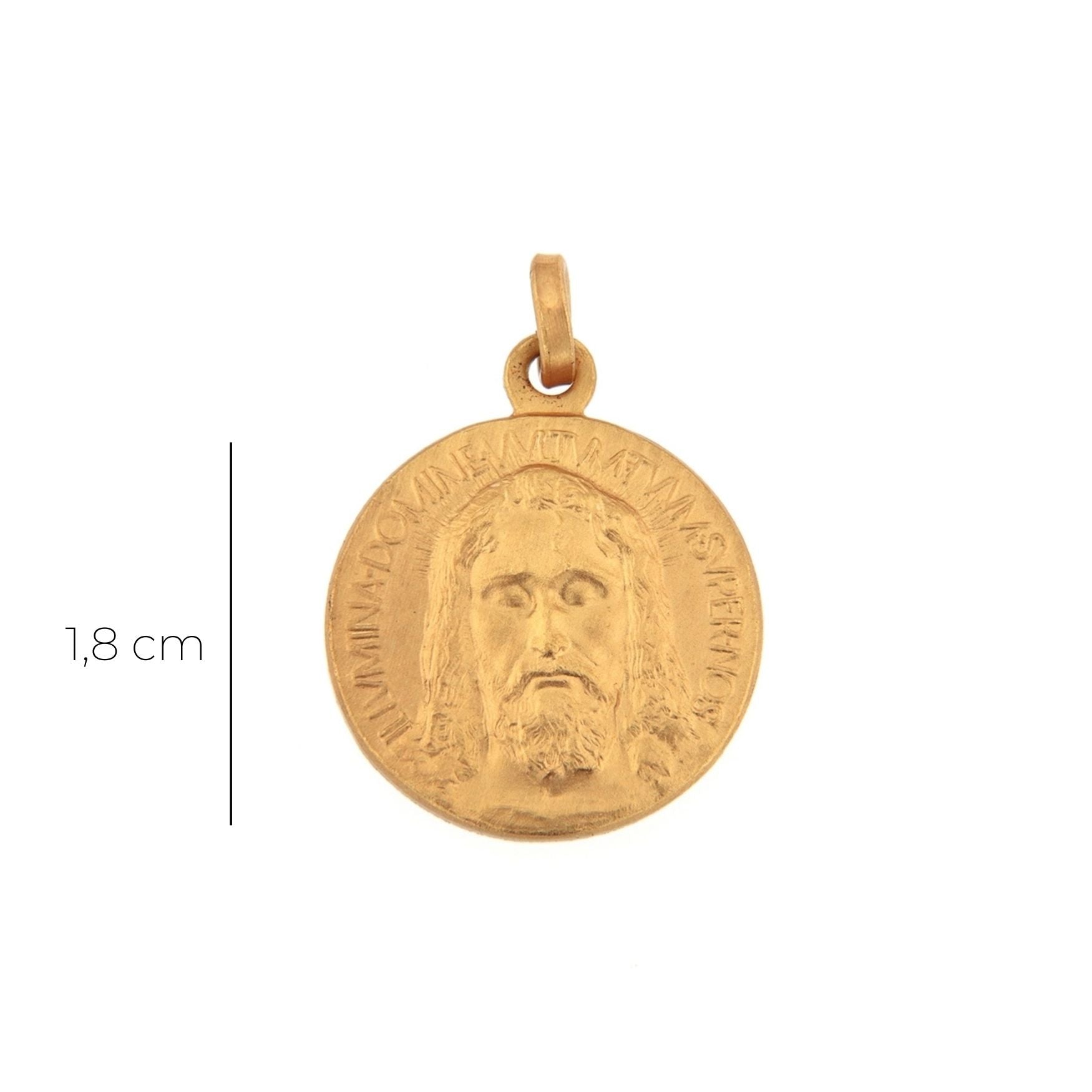 Medaglia Volto santo in argento 925 bagnata oro. Diametro 1,8 cm