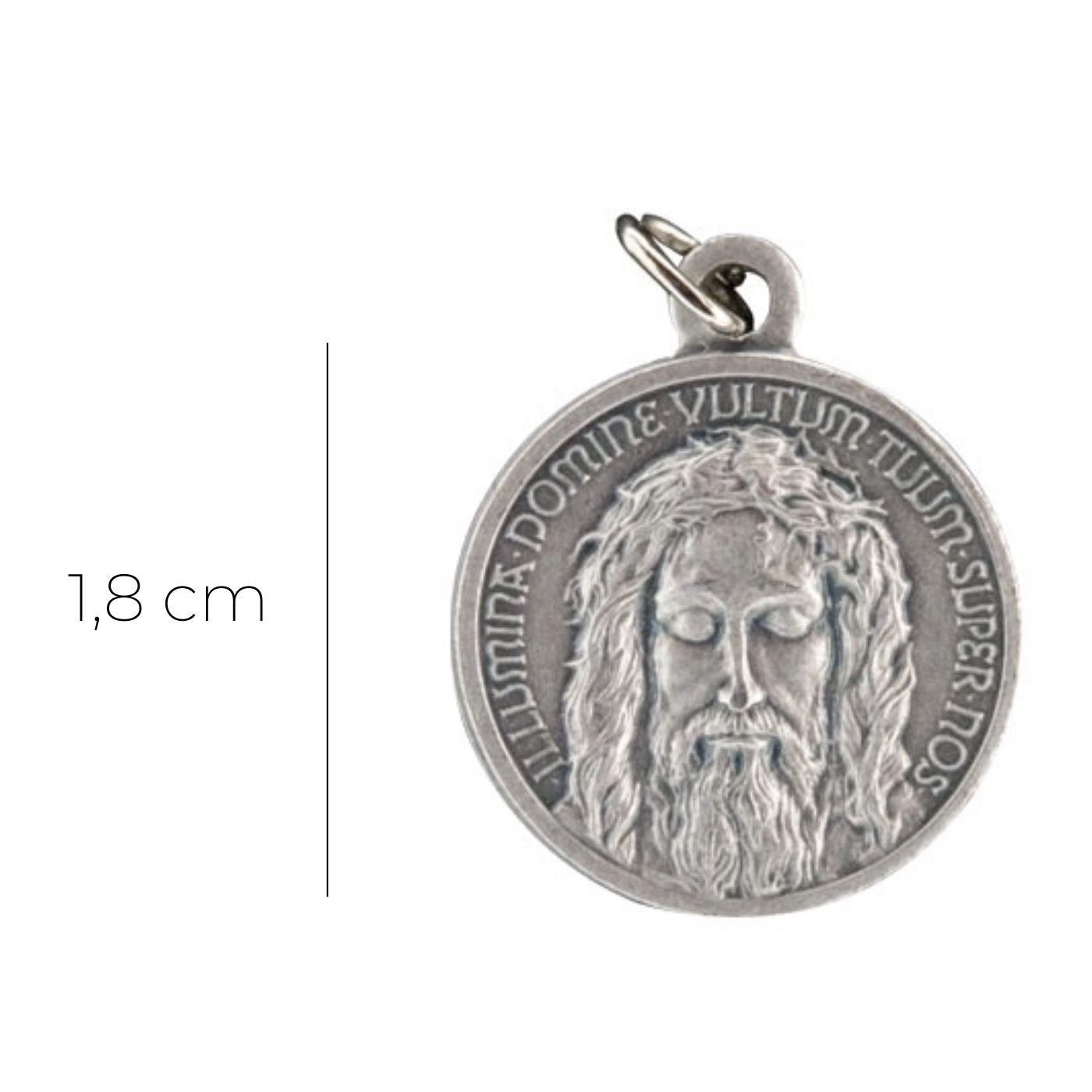 Medaglia Volto santo, in alluminio. Diametro 1,8 cm