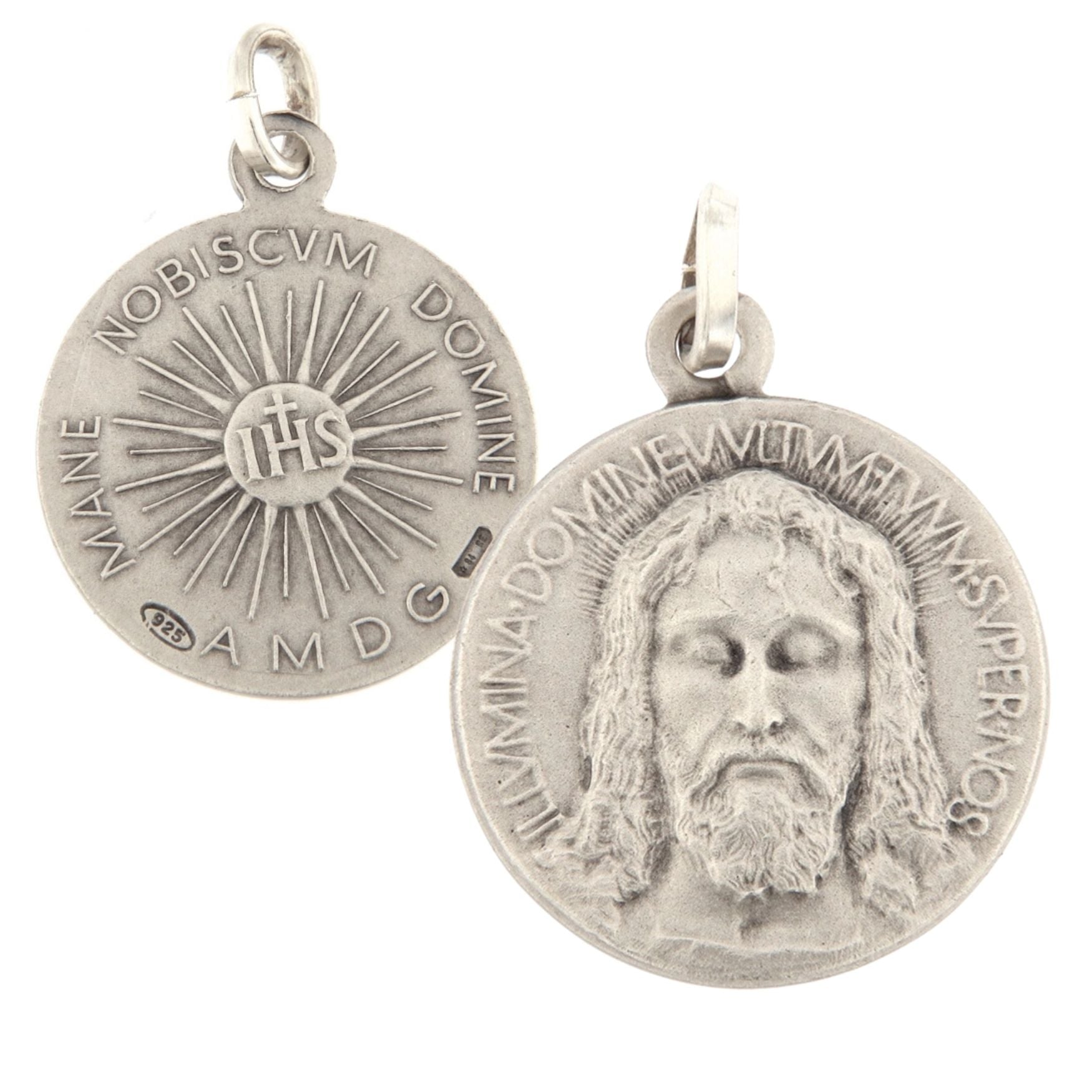 Medaglia Volto santo in argento 925 diametro cm 1,8