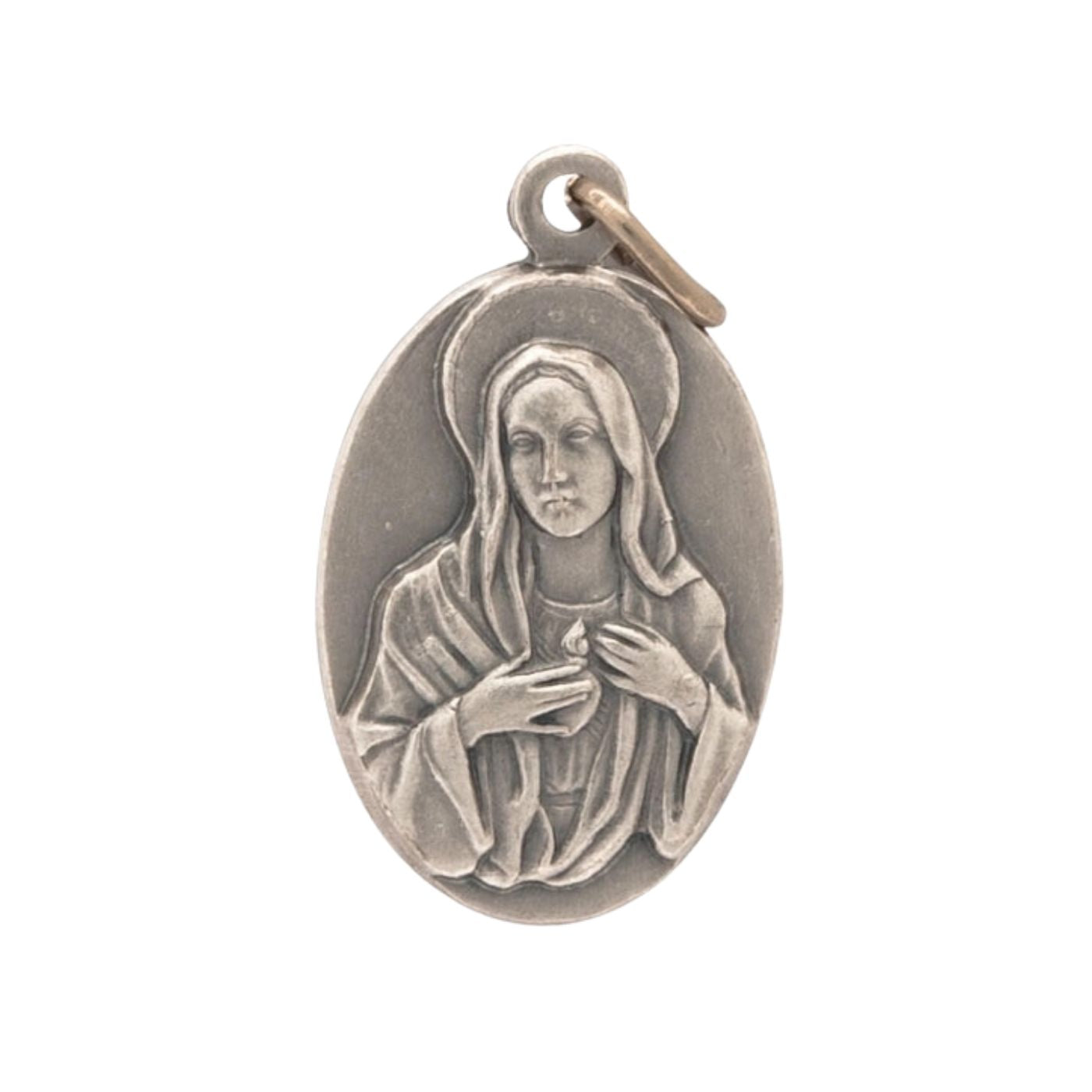 Medaglia Madonna delle Lacrime, in ottone. Altezza 2 cm