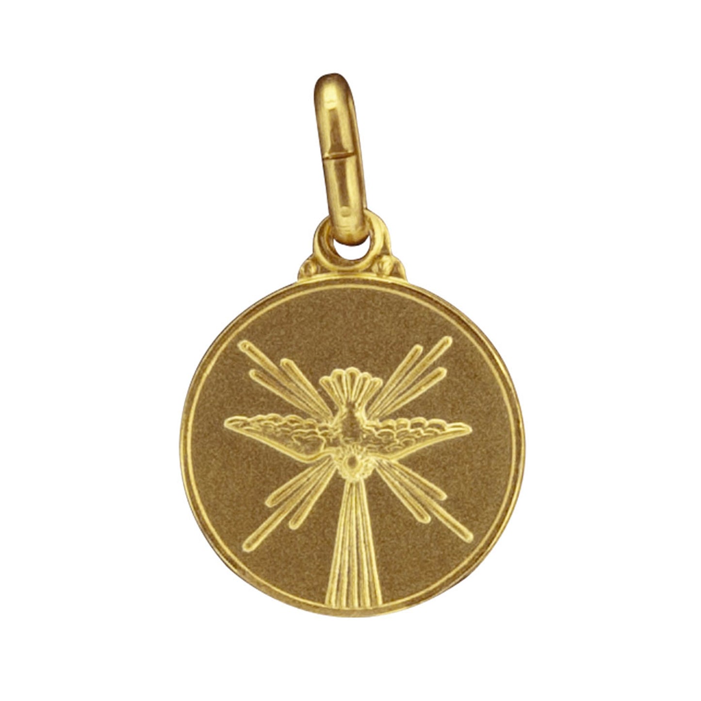 Medaglia Spirito Santo in argento 925 bagnata oro. Diametro 1 cm
