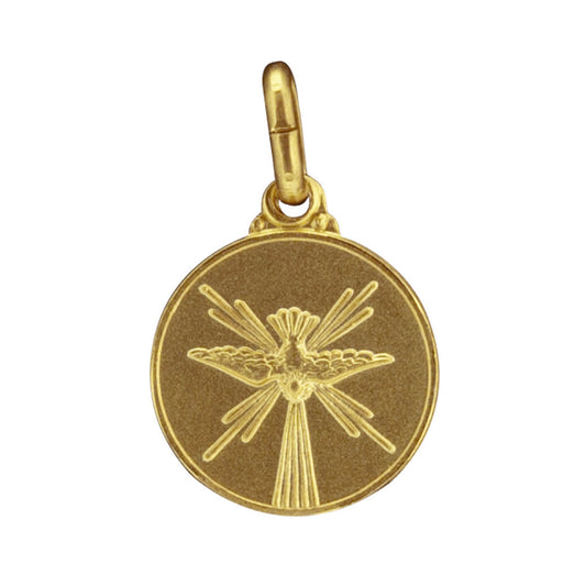 Medaglia Spirito Santo, argento 925 bagnato oro. Diametro 1,4 cm