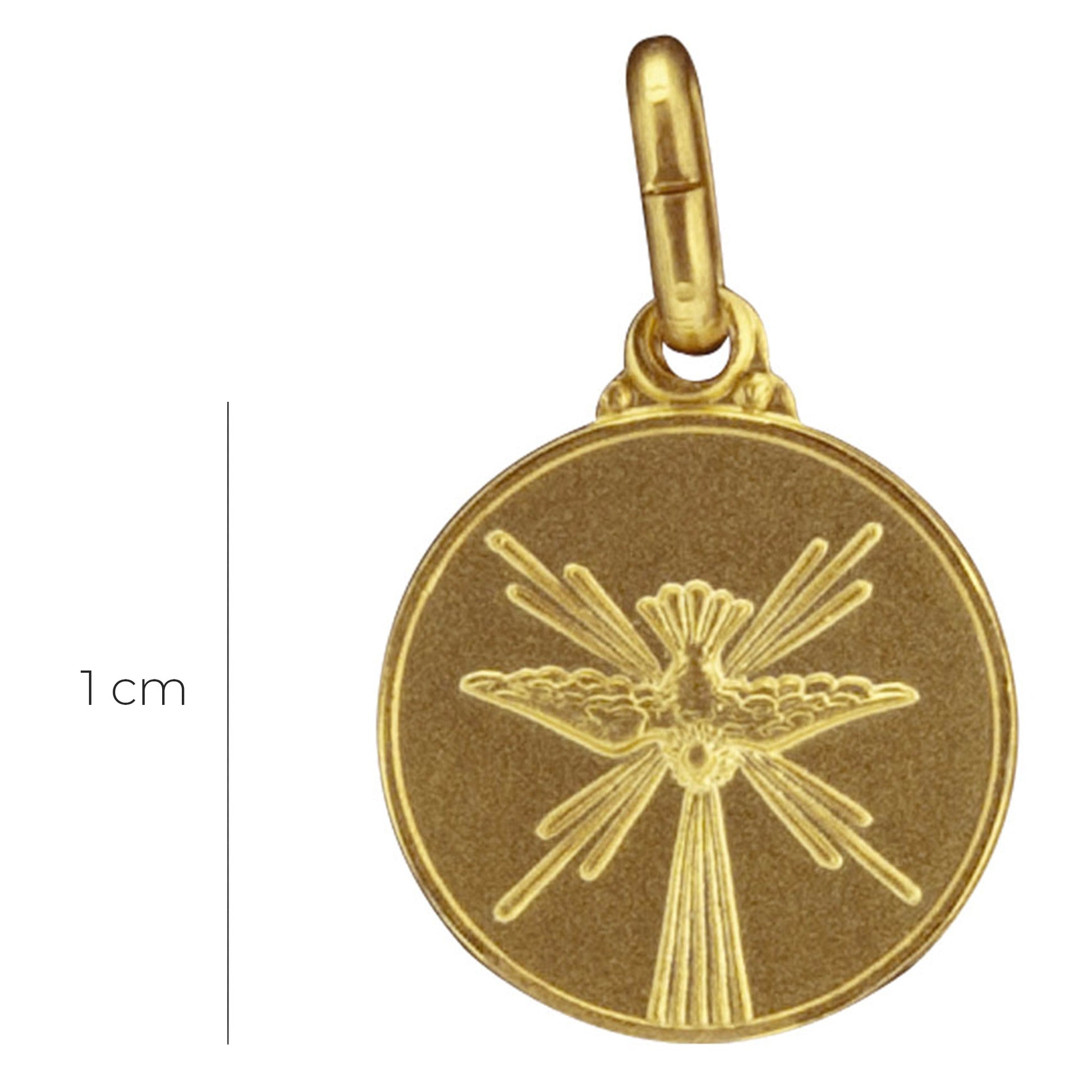Medaglia Spirito Santo in argento 925 bagnata oro. Diametro 1 cm