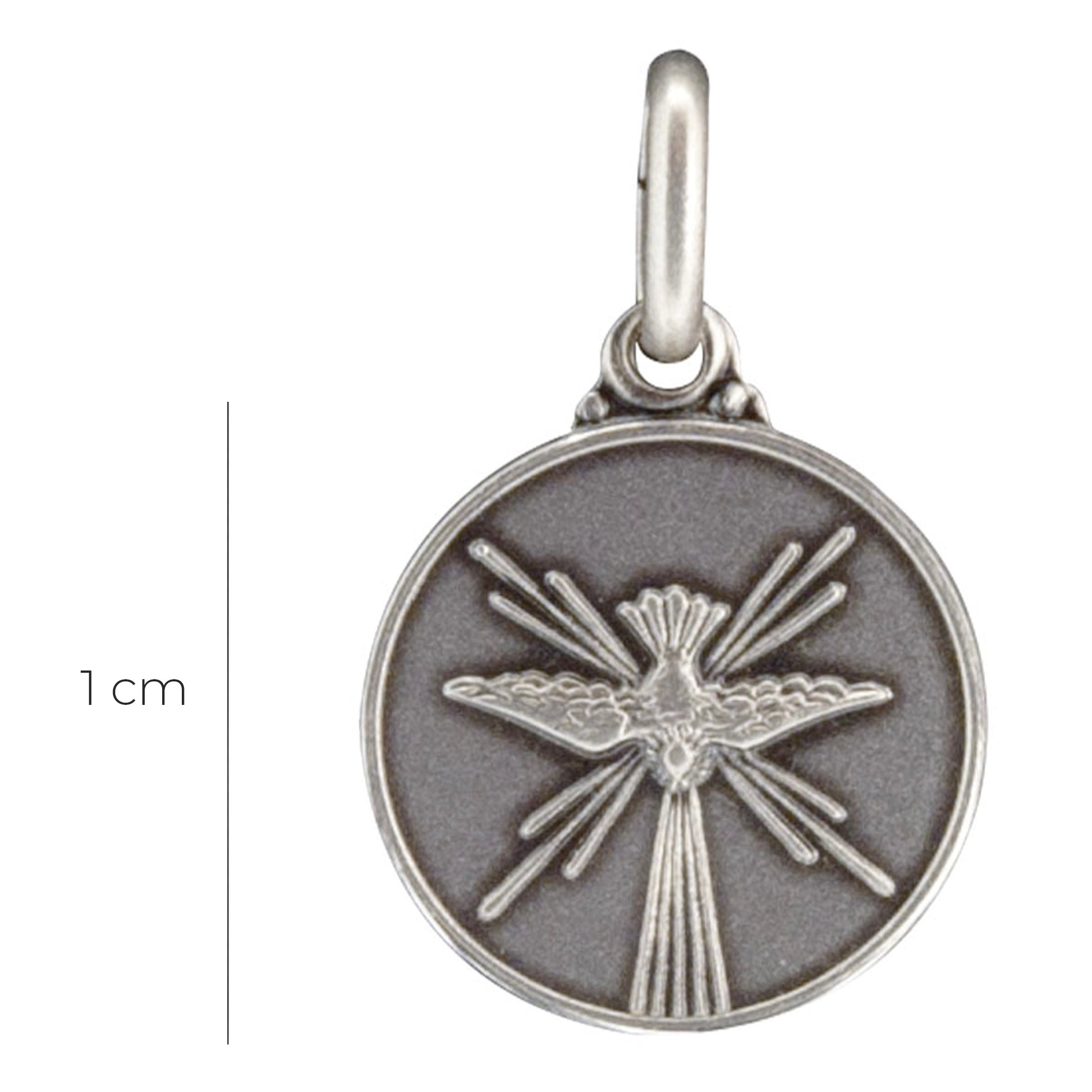Medaglia Spirito Santo in argento 925. Diametro 1 cm