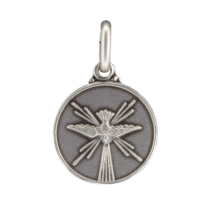 Medaglia Spirito Santo in argento 925. Diametro 1 cm