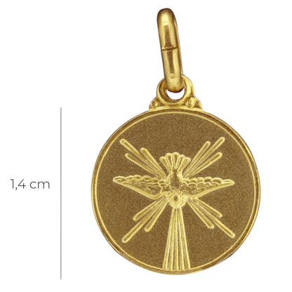 Medaglia Spirito Santo, argento 925 bagnato oro. Diametro 1,4 cm