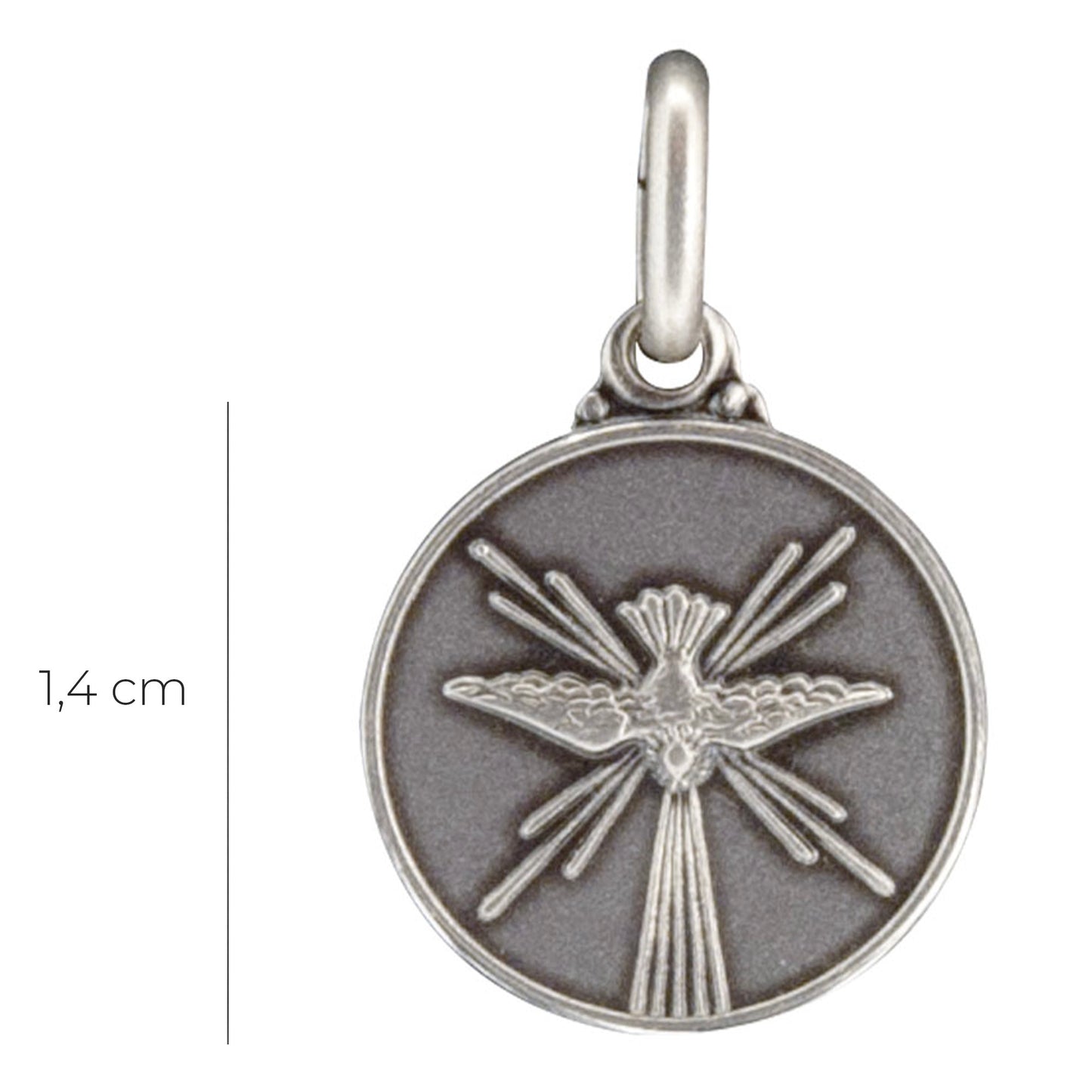 Medaglia Spirito Santo, argento 925. Diametro 1,4 cm