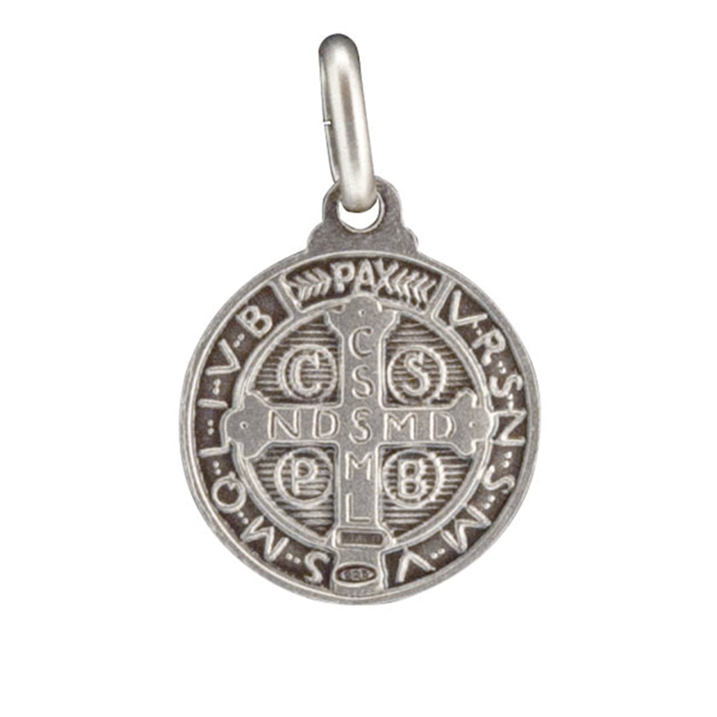Medaglia San Benedetto in argento 925. Diametro 1,2 cm