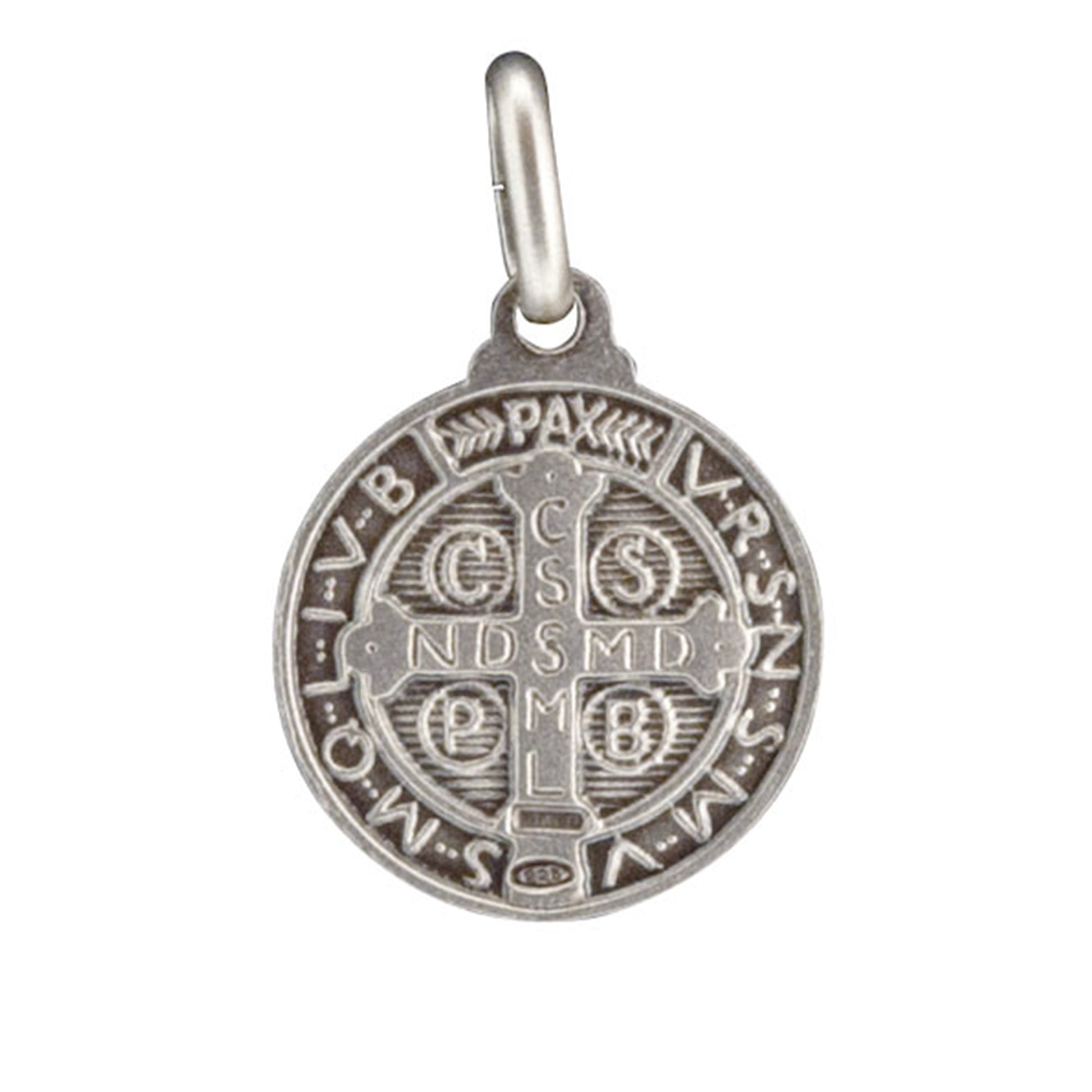 Medaglia San Benedetto in argento 925. Diametro 1,2 cm