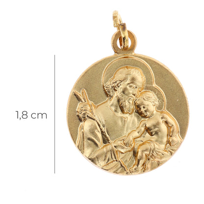 Medaglia San Giuseppe, in ottone dorato. Diametro 1,8 cm