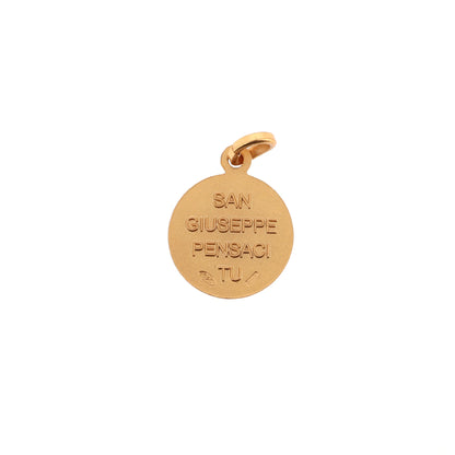 Medaglia San Giuseppe in argento 925 bagnato oro. Diametro 1,4 cm