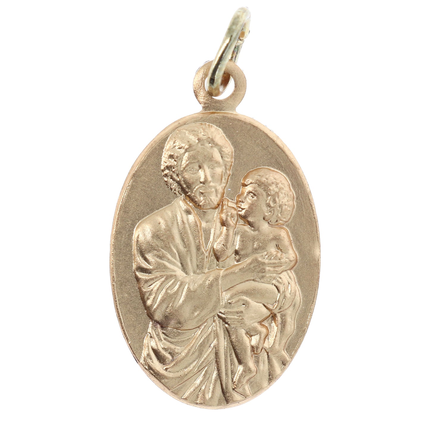 Medaglia San Giuseppe ottone dorato. Altezza 2,2 cm