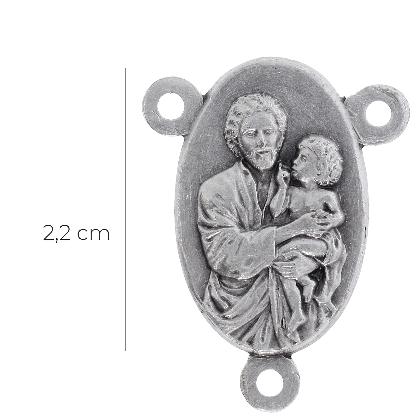 Crociera san Giuseppe in ottone argentato. Altezza 2,2 cm