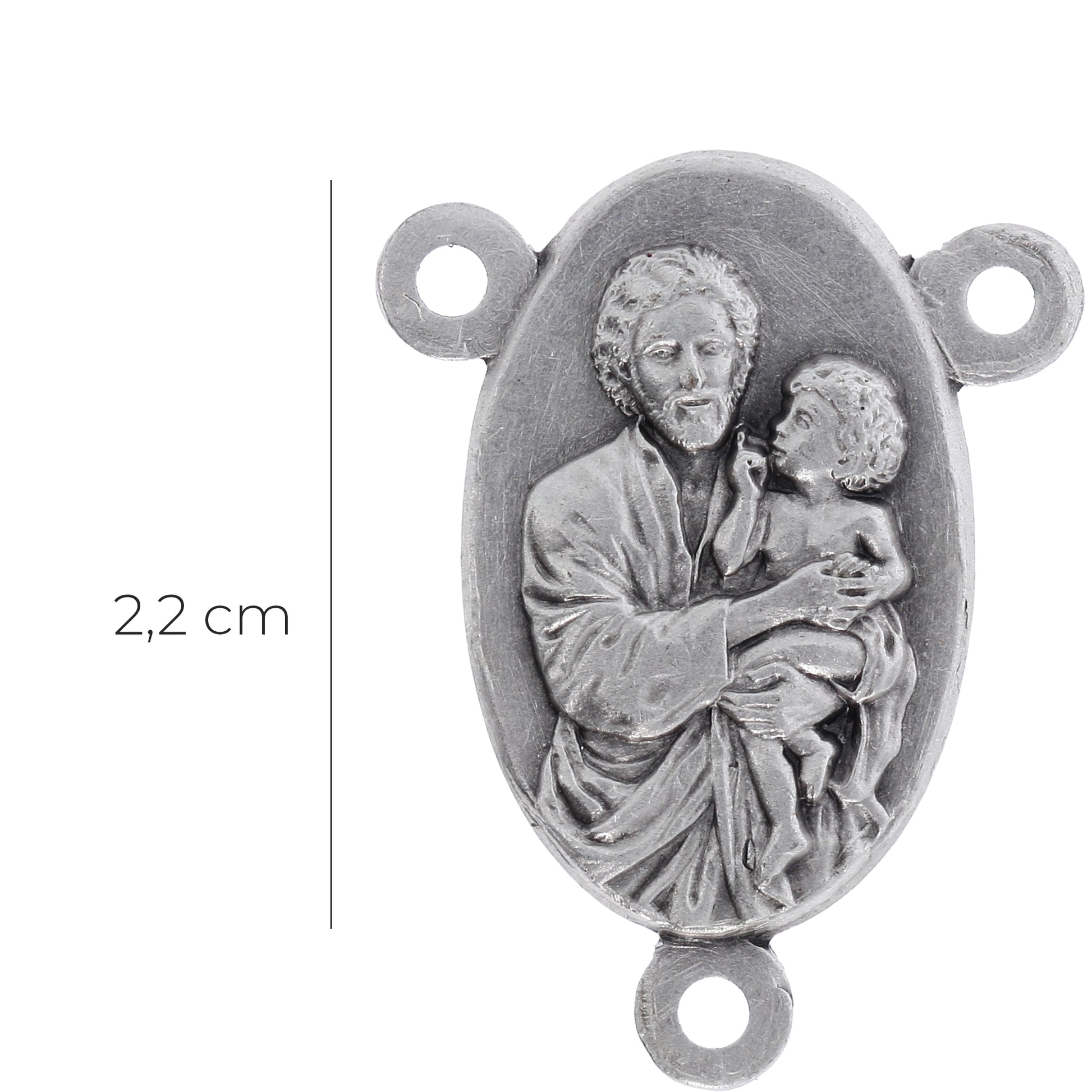 Crociera san Giuseppe in ottone argentato. Altezza 2,2 cm
