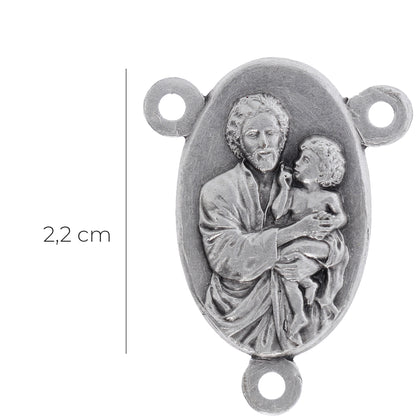 Crociera san Giuseppe in ottone argentato. Altezza 2,2 cm