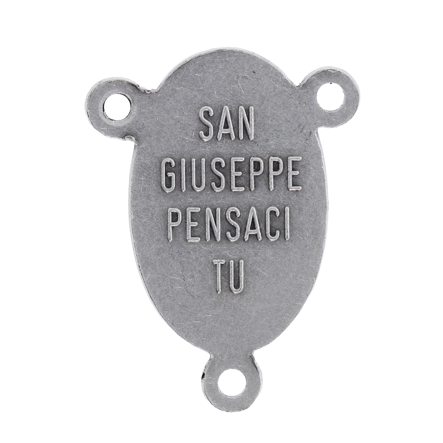 Crociera san Giuseppe in ottone argentato. Altezza 2,2 cm