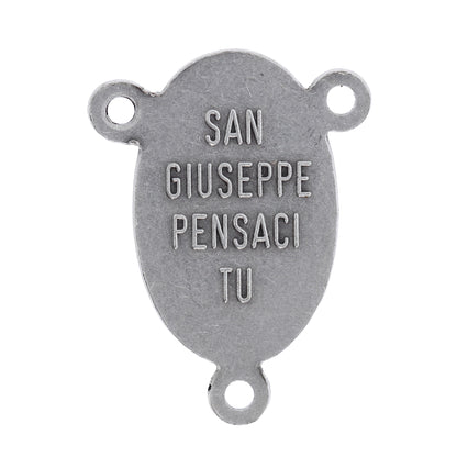 Crociera san Giuseppe in ottone argentato. Altezza 2,2 cm
