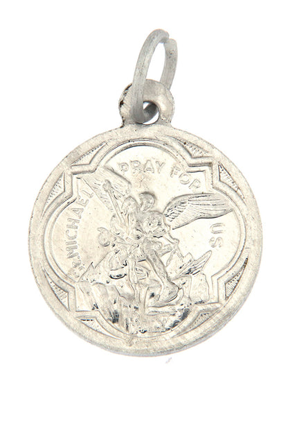 Medaglia san Michele arcangelo in alluminio. Diametro 1,8 cm