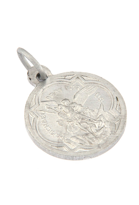 Medaglia san Michele arcangelo in alluminio. Diametro 1,8 cm
