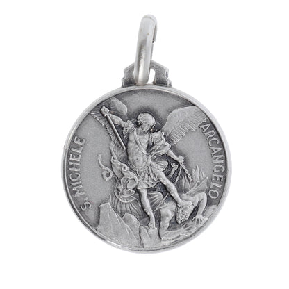 Medaglia San Michele Arcangelo, argento 925. Diametro 1,6 cm