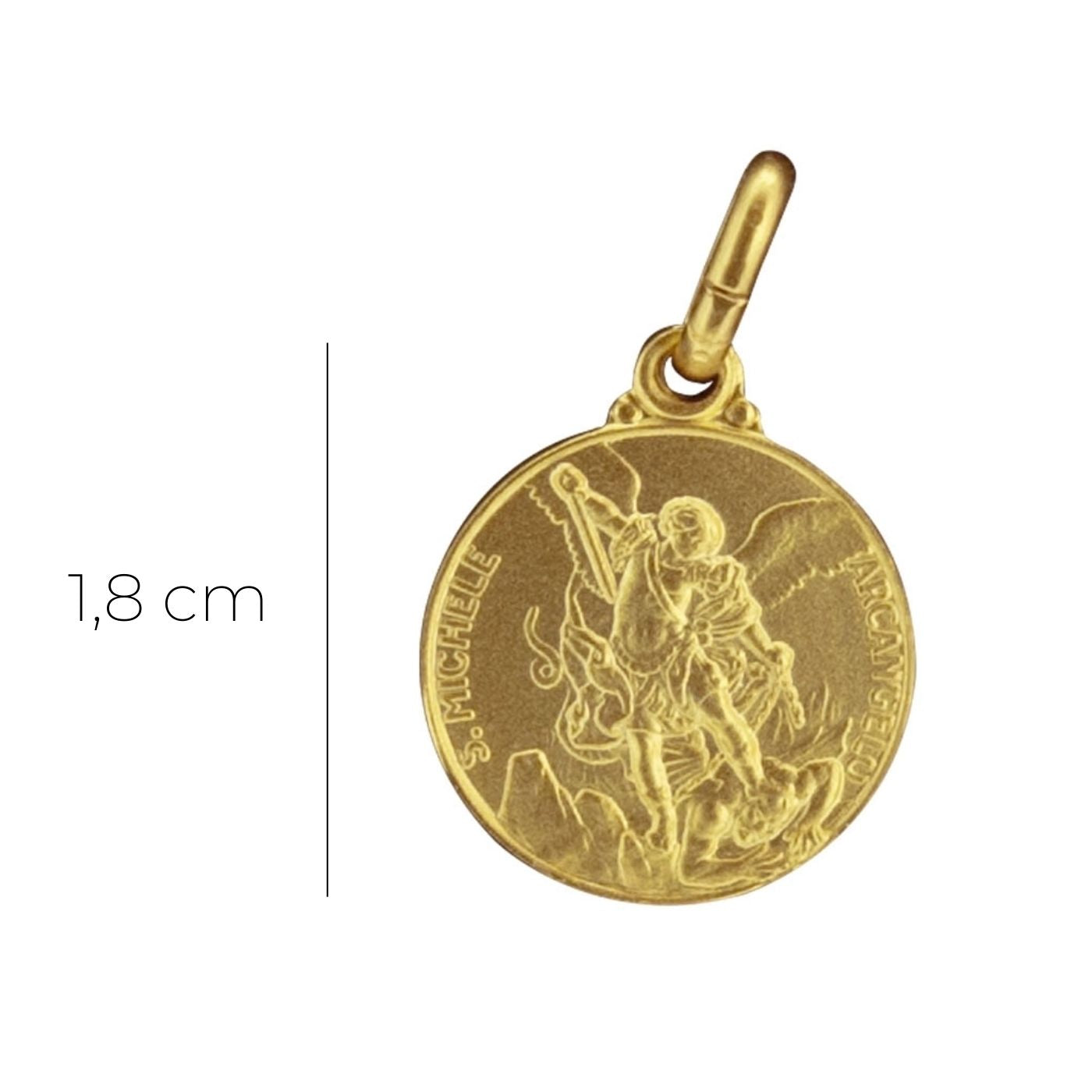 Medaglia san Michele in argento 925 bagnata oro. Diametro 1,4 cm