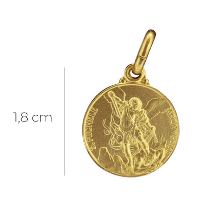 Medaglia san Michele in argento 925 bagnata oro. Diametro 1,4 cm