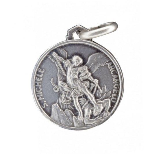 Medaglia san Michele in argento 925. Diametro 1,4 cm