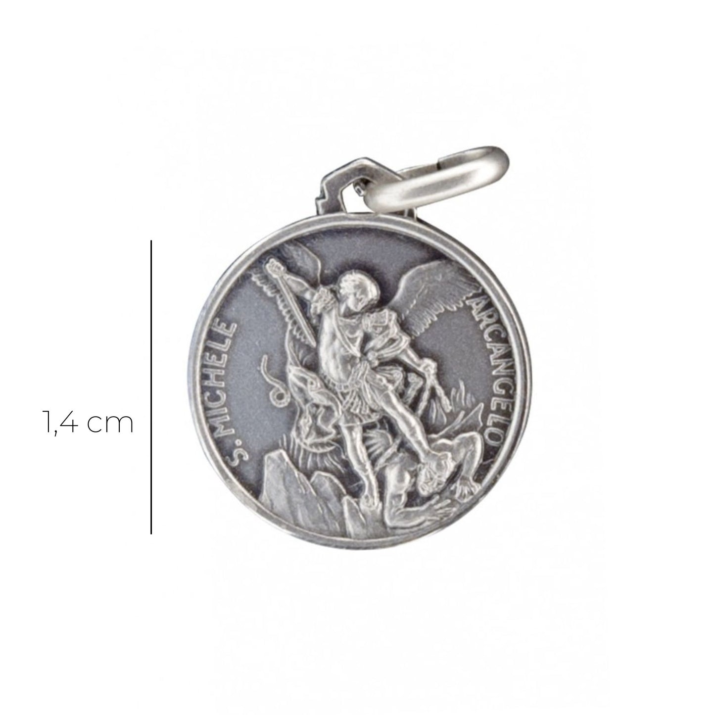 Medaglia san Michele in argento 925. Diametro 1,4 cm