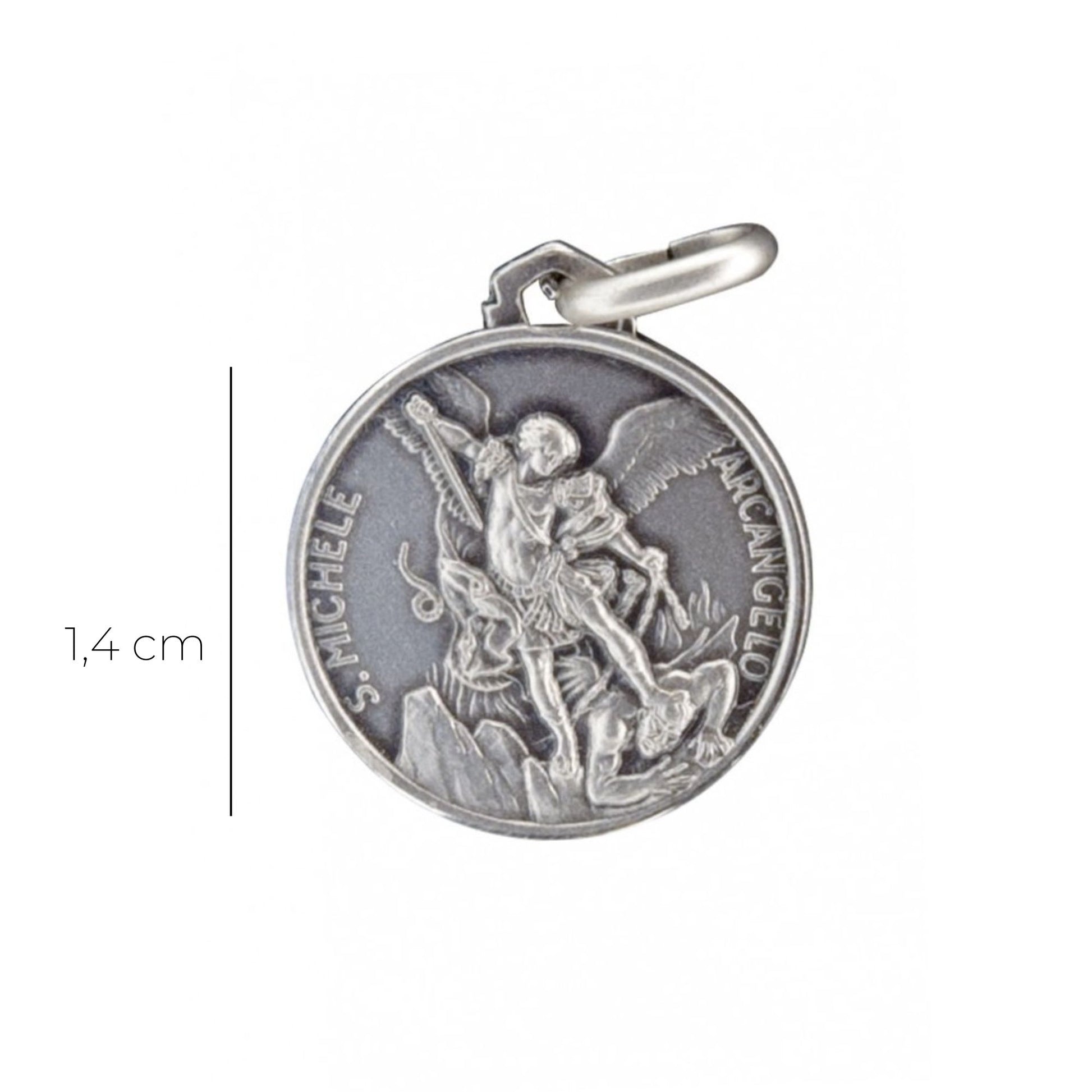 Medaglia san Michele in argento 925. Diametro 1,4 cm