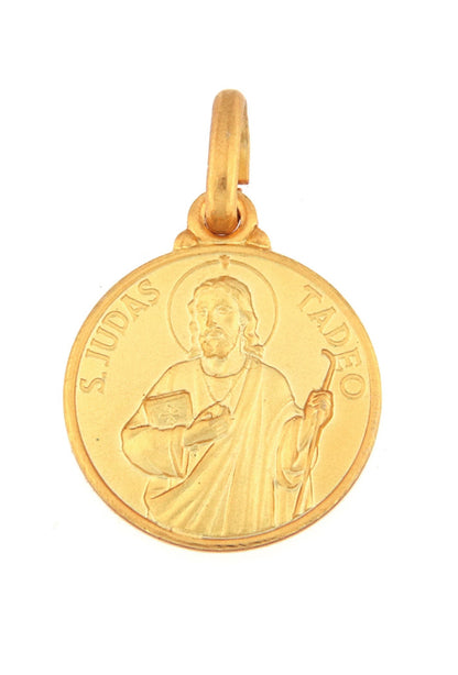 Medaglia san Giuda Taddeo in argento 925 bagnata oro. Diametro 1,4 cm