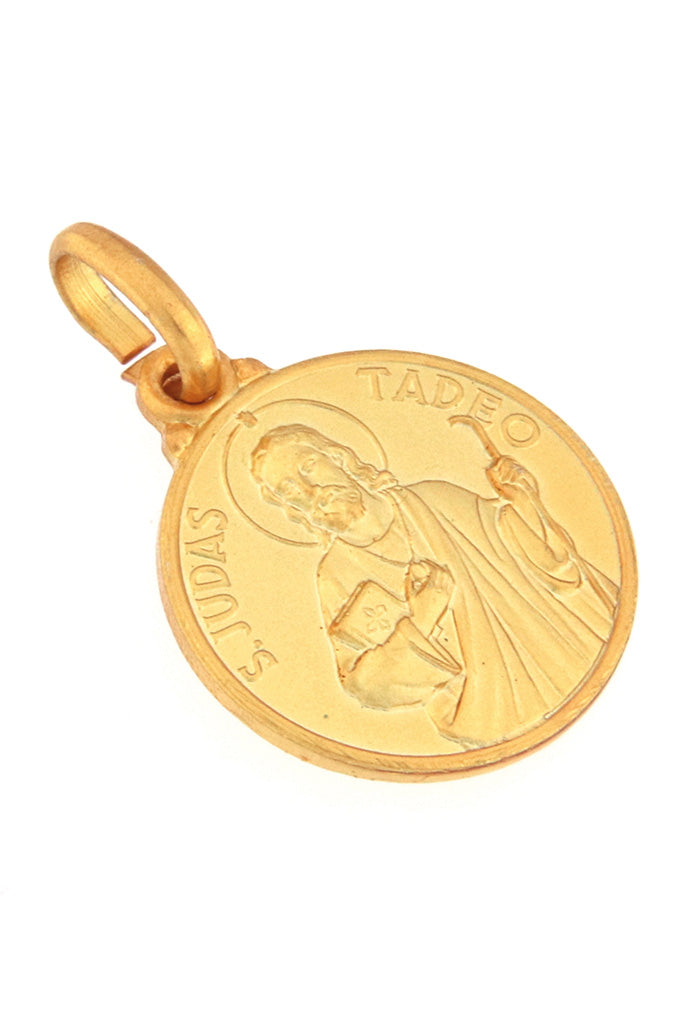 Medaglia san Giuda Taddeo in argento 925 bagnata oro. Diametro 1,4 cm