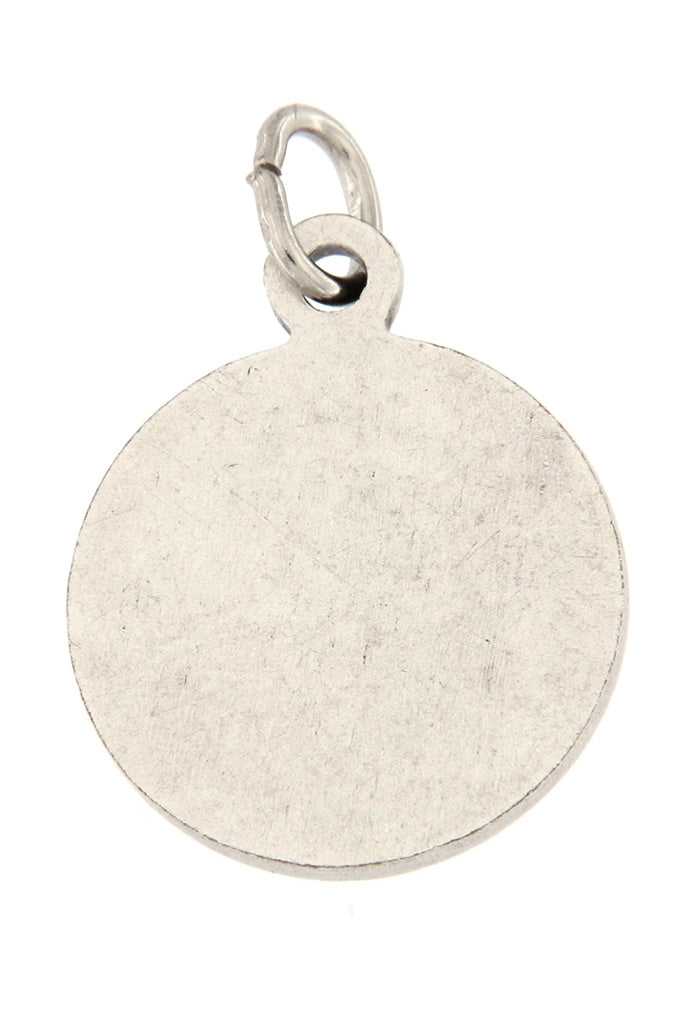 Medaglia san Giuda Taddeo in ottone argentato. Diametro 1,4 cm