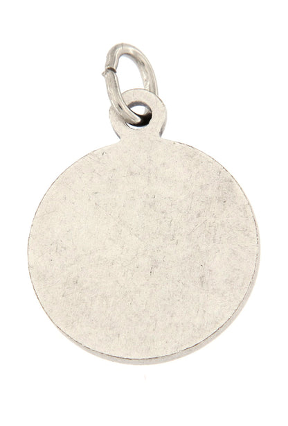 Medaglia san Giuda Taddeo in ottone argentato. Diametro 1,4 cm
