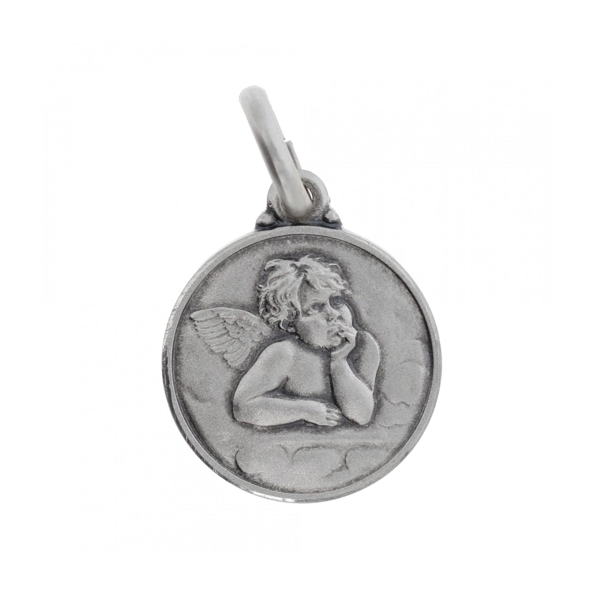 Medaglia Angelo in argento 925. Diametro 1 cm