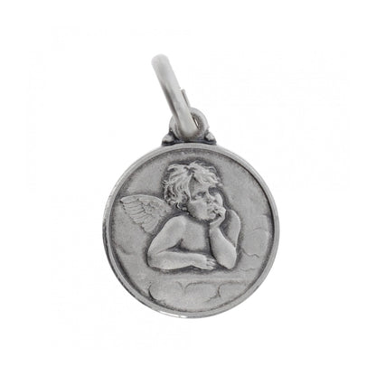 Medaglia Angelo in argento 925. Diametro 1 cm