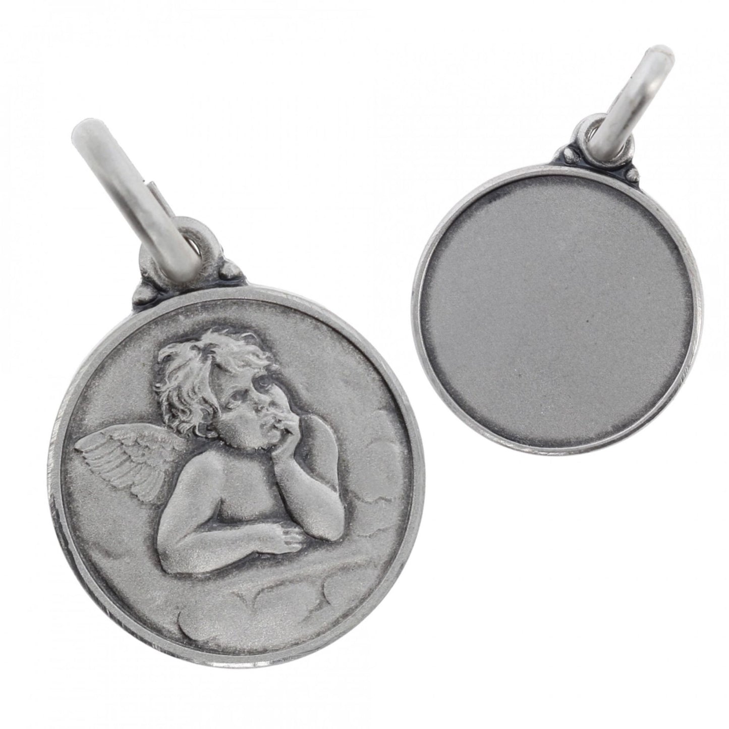 Medaglia Angelo in argento 925. Diametro 1 cm